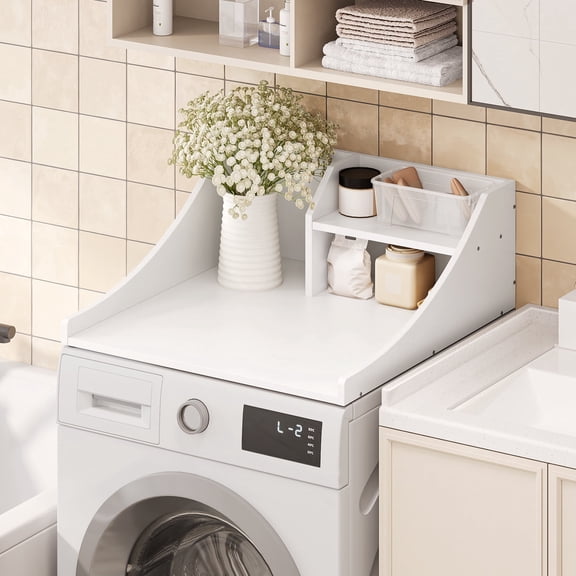 Tarnorci 27 Single Counter Top for Washer Dryer with Storage Shelf，Side Edge,Laundry Room Organization Accessories