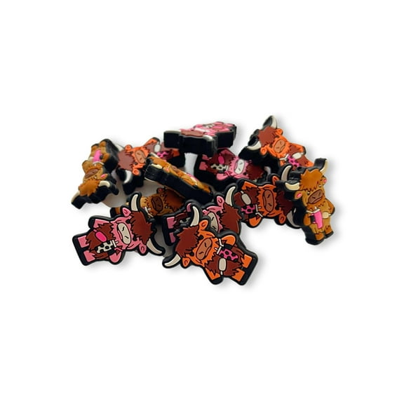 Boujee Highland Cows with Tumbler Cup and Crossbody Everywhere Bag Silicone Focal Beads 12pk 4 Each Bulk Furry Animal Stanly Chic Trendy