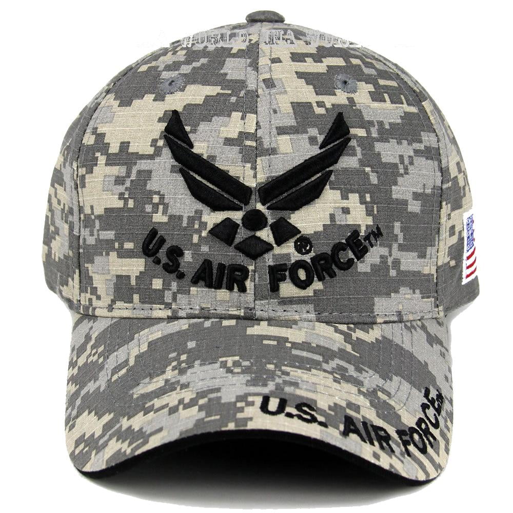 US Air Force Hat Wings Logo Navy Blue w/ Flag Patch Side - Cyberteez