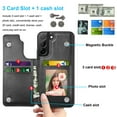 thumbnail image 2 of Takfox For Samsung Galaxy S22 Plus Wallet Case with Card Holder, PU Leather Credit Card Slots Slim Protective Folio Flip Case TPU Frame Bumper Magnetic Closure Cover,Black, 2 of 6