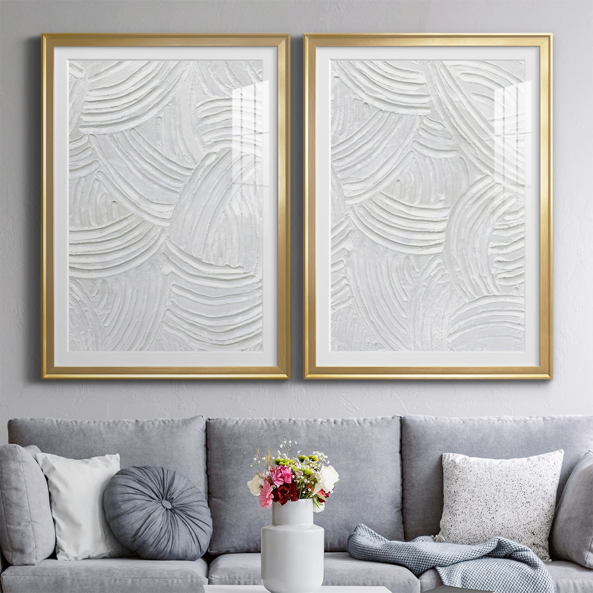 Wexford Home Sandstone Grooves I Premium Framed Print, 26.5" x 36.5" - Ready to Hang, Gold (Set of 2)