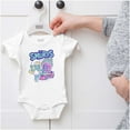 thumbnail image 5 of Smurfette Cartoon Flaming Racecar Bodysuit Jumper Girls Infant Baby Brisco Brands NB, 5 of 6