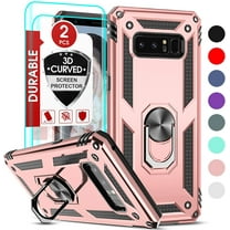 LeYi Case for Note 8, Samsung Galaxy Note 8 Case with [2 Pack] 3D Curved Screen Protector, [Military-Grade] Magnetic Ring Stand Case Cover for Samsung Galaxy Note 8, Rose Gold