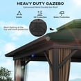 thumbnail image 4 of Outsunny Pavillon à Toit Rigide 10 Pieds x 10 Pieds Pavillon Extérieur en Aluminium, Brun Foncé, 4 of 10