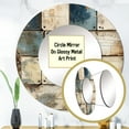 thumbnail image 3 of Designart "Contemporary Rural Cubism" Graphic Print White Large Round Mirror - Round Bedroom Mirror Wall Decor - Vintage Round Printed Mirror - 23" x 23", 3 of 6