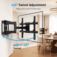 thumbnail image 4 of MountFTV Full Motion TV Wall Mount Bracket for 37"-90" TVs, Holds up to 132 lbs, Max 600x400mm, Fits 8″/12″/16″ Wood Studs, 4 of 8
