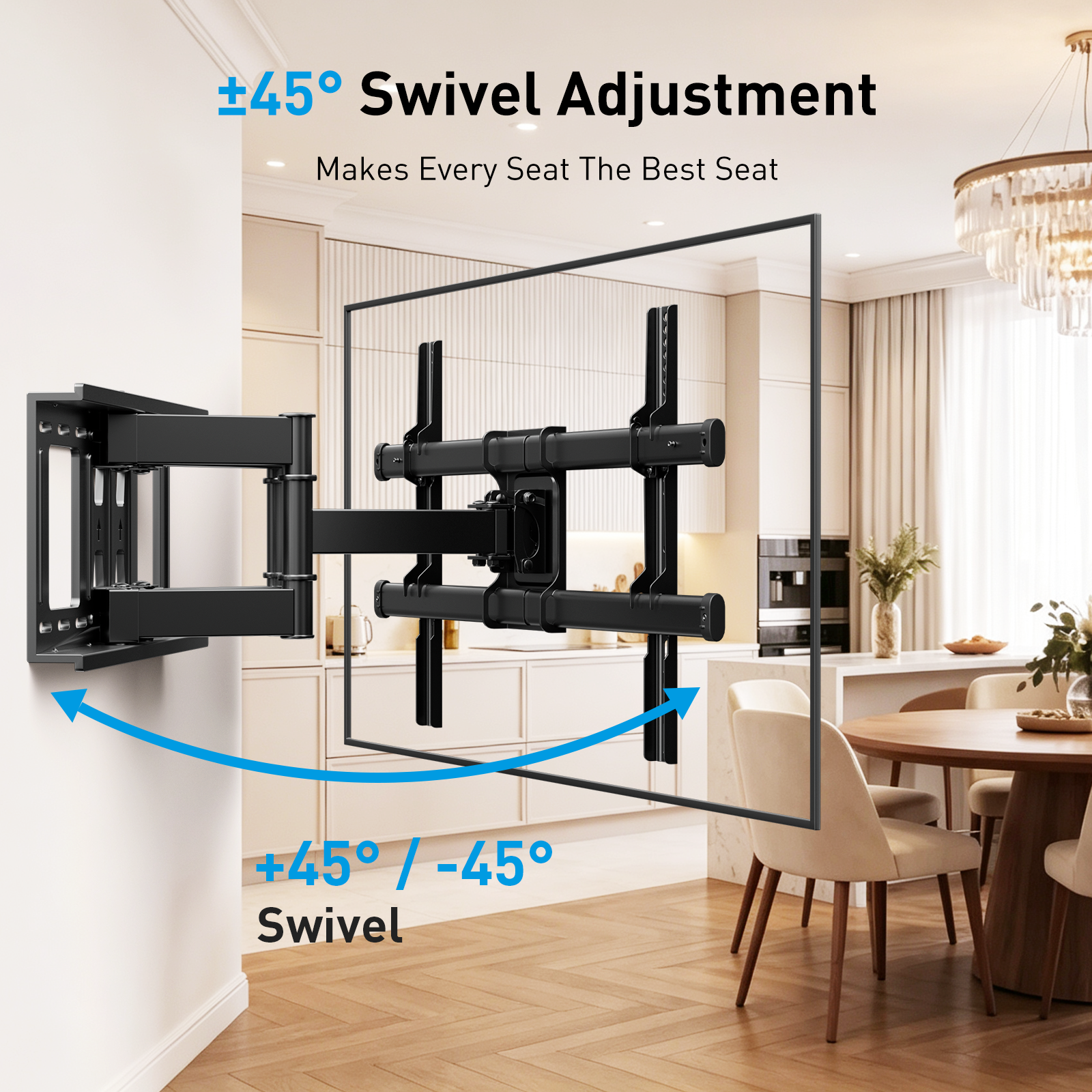 MountFTV Full-Motion TV Wall Mount for 37-90 Inch TVs, 132lb photo 3