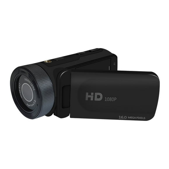 Redcolourful HD 1080P Digital Video Camera Camcorder with External Microphone & Wide-angle Lens, Black