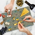 thumbnail image 4 of Damask Cutting Board, Colorful Vintage Ornamental Motif in Rhombuses, Decorative Tempered Glass Cutting and Serving Board, in 3 Sizes, by Ambesonne, 4 of 5