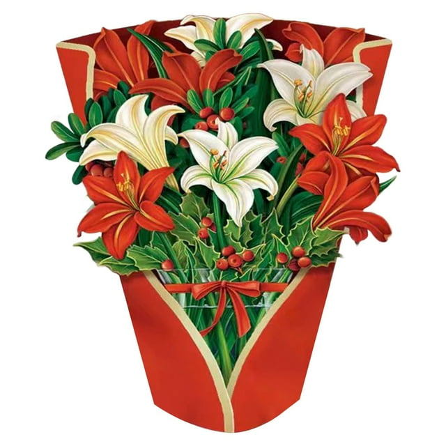 Ramiter Mother's Day 3D 3D Handheld Flower Bundle Greeting Card Popup Flower Bundle Greeting Message