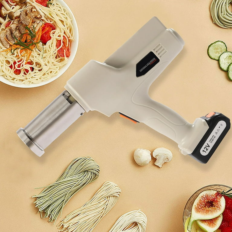 OUKANING 110V 78W Electric Handheld Pasta Maker 0.2inch/S Pushing Gun Auto  Noodle Pressing Machine with Measuring Cup 