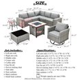 thumbnail image 2 of Vcatnet 9 Pieces Patio Furniture Outdoor Sectional Sofa Wicker Conversation Set with Rocking Chair and Fire Pit Table for Garden,Poolside,Dark Gray, 2 of 8
