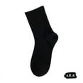 thumbnail image 1 of Zhuge 3 pares de calcetines de algodón para mujer, finos, suaves, cómodos, transpirables, por encima del tobillo, para negocios, informales (negros), 1 of 2