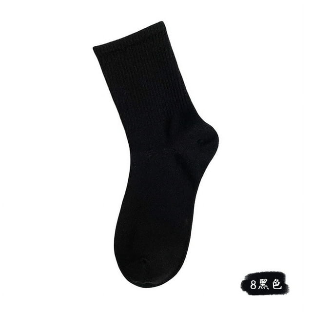 Zhuge 3 pares de calcetines de algodón para mujer, finos, suaves, cómodos, transpirables, por encima del tobillo, para negocios, informales (negros)