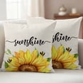 thumbnail image 2 of Sunflowers Outdoor Pillow Covers 20x20 Set of 2,Waterproof Patio Throw Pillowcase Protectors,Farmhouse Bees Vintage Sunshine Summer Decorative Pillow Shams Cushion Covers for Seat Bed Couch Sofa, 2 of 8