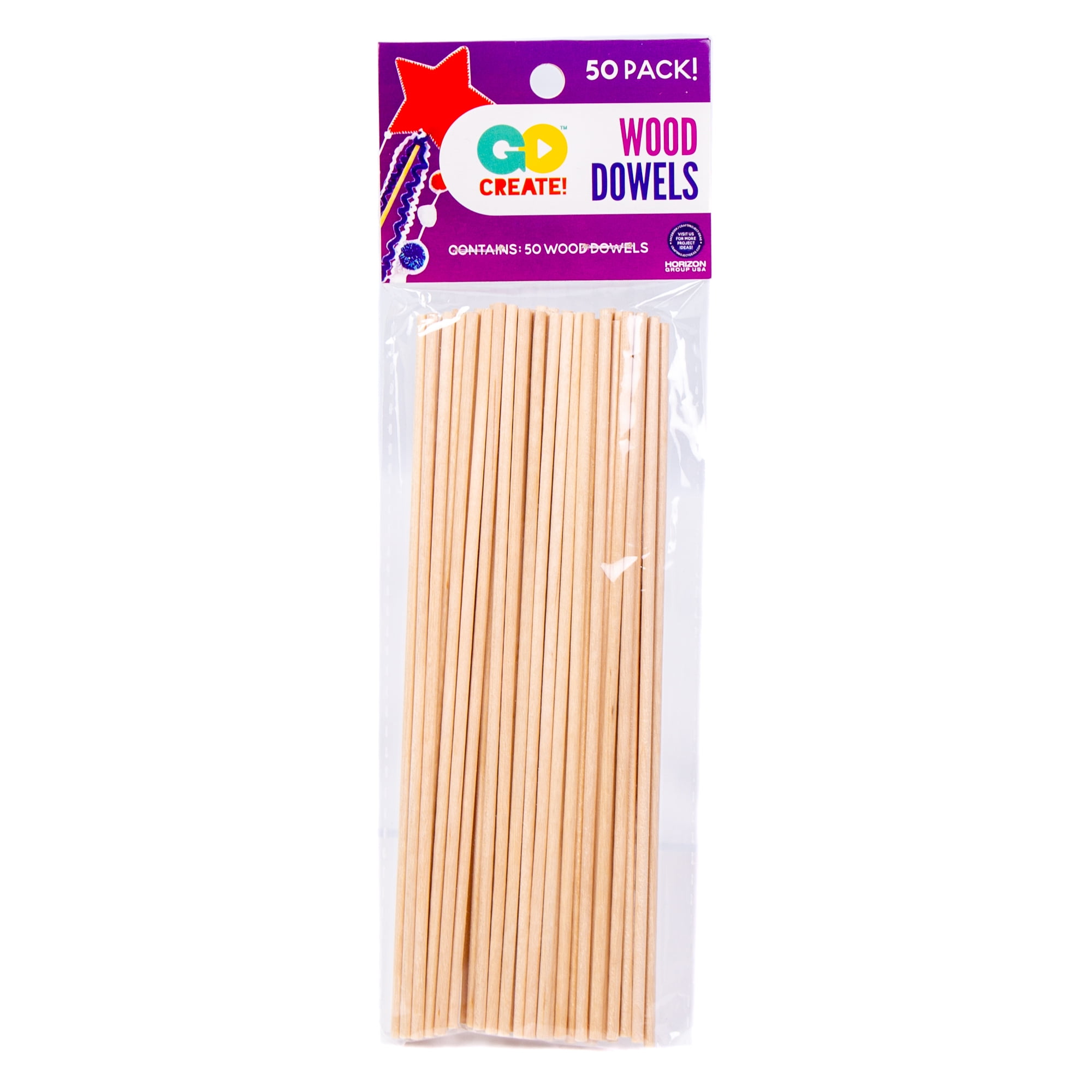 Go Create Wood Dowels, 50-Pack Wooden Dowel Rods