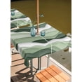 thumbnail image 2 of Outdoor Table Cloth with Umbrella Hole and Zipper, Sage Green Ombre Waterproof Square Tablecloth 54"x54", Modern Moire Geometric Abstract Washable Table Cover for Outside Party Patio Picnic, 2 of 8