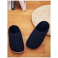 thumbnail image 2 of Youloveit Men's Memory Foam Slippers with Cozy Fleece Lining, Closed Toe  Indoor Outdoor House Slippers for Men, Slide Bedroom Slippers for Men with Anti-Skid Rubber Sole,Black Gray Blue, 2 of 8