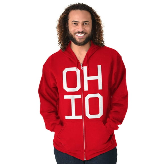 Ohio Souvenir OH Hometown Pride Unisex Fleece Graphic Zip Up Hoodie Brisco Brands 2X