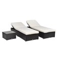 thumbnail image 1 of Outsunny 3pcs Rattan Chaise longue Set avec table d'appoint, 1 of 1