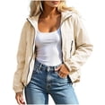 thumbnail image 3 of Jsaierl Women's Lightweight Hooded Windbreaker Jacket Zip Up Elastic Cuffs Casual Outdoor Hiking Travel Rain Coat, 3 of 8