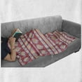 thumbnail image 5 of Tribal Soft Flannel Fleece Throw Blanket, Rhythmic Modernized Motifs Elements Art, Cozy Plush for Indoor and Outdoor Use, 60" x 80", Pale Ruby Apricot, by Ambesonne, 5 of 5