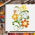 thumbnail image 6 of Orchid Stencil Plastic Flowers Drawing Painting Stencils Orchid Blossoms Leaf Pattern Reusable Stencils for Painting on Wood Floor Wall and Tile, 6 of 9