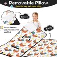 thumbnail image 3 of Rooster and Feather White Pattern Teens Toddler Nap Mat with Pillow, Sleeping Mat Bag for Preschool Daycare 51"x22", 3 of 6