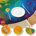 thumbnail image 4 of Colorful Abstract Pattern Round Fitted Tablecloth with Elastic Edge,Dining Table Cover Waterproof,Outdoor Round Tablecloth for Camping,Dining,Indoor and Outdoor, 4 of 7