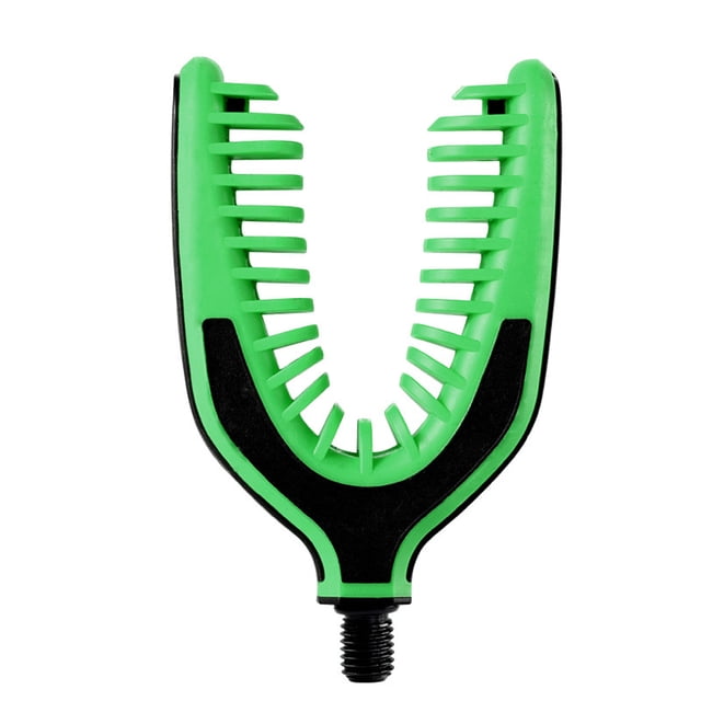 Adjustable Carp Fishing Rod Rest Head, PA66 & TPR Material, 10.3x6.2cm Size, 65.7g Weight, Green Color Option, Replacement Bracket Tip for Angling Tackle Accessories