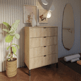 thumbnail image 3 of Falkk Furniture - Minimalist 4-Drawer Dresser - Natural Wood, 3 of 8