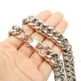 thumbnail image 2 of 9-20MM Heavy Stainless Steel Silver Cuban Curb Chain Men's Necklace Or Bracelet, 2 of 9