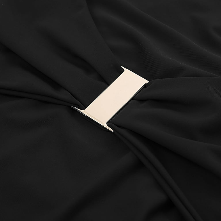 GRACE KARIN Women's Black Swimdresses V Neck Backless Adjustable Strap  Tropical Flowy Bathing Suit S at  Women's Clothing store