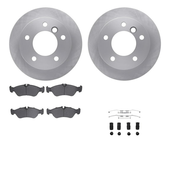 Dynamic Friction Company Rear Brake Rotors with 5000 Advanced Brake Pads includes Hardware 6512-40239