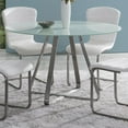 thumbnail image 2 of Armen Living Cameo Modern Dining Table In Stainless Steel And Painted Glass-Color:White, 2 of 3