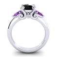 thumbnail image 4 of 2.50 Ct Stylish Round Cut Black Onyx & Amethyst Gemstone Engagement Ring for Women Solid 18K White Gold Size 8 by Diamond-Capitals, 4 of 8