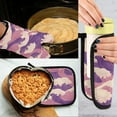 thumbnail image 5 of Yayeee Oven Mitts and Pot Holder Set of 2 Heat Resistant Kitchen Gloves Baking Hot Pad, Purple Wave Pattern, 5 of 5