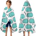 thumbnail image 3 of Cute Green Hedgehog Hooded Bath Towel，60"x35" for Ages 3 To 12 Kids, Quick Dry Lightweight Soft Microfiber Hood Beach Towel Cover Up for Kids, 3 of 7