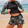 thumbnail image 2 of Owntop Women Rash Guard | Long Sleeve Swimsuits Two-Piece with High Waist Boyshort Bottom | Sun Protection Swim Shirt, 2 of 8