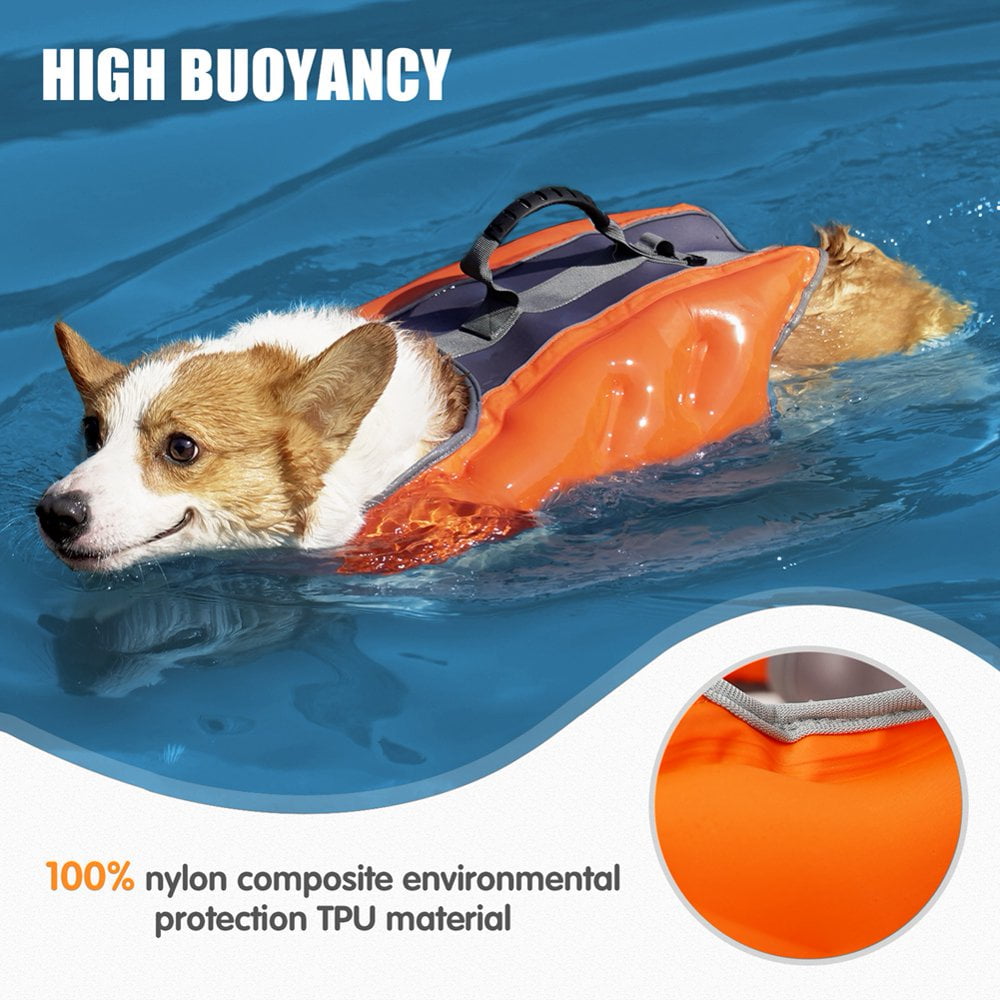 Adventure Dog Life Jacket Pet Dog Swimming Safety Vest Dog Life Jacket Reflective Stripe Preserver Puppy Water Floatation Vest