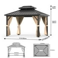 thumbnail image 7 of Outdoor Gazebo for Patio 10x12, Metal Frame Canopy with Double Roofs, Heavy Duty Party Tent and Shelter with Privacy Screen for Backyard, Lawn, Garden,Deck, 7 of 7