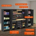 thumbnail image 5 of HPDMC 9-Piece Garage Storage Cabinet System - Heavy Duty Steel Workshop Set w/ 71" Workbench, Roller Cabinet, Drawers & Pegboard | Gray Tool Organization System for Garage/Workshop, 5 of 18