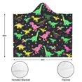 thumbnail image 3 of Colorful Cartoon Dinosaur Wearable Blanket Hoodies for Women Men Adults Dinosaur Lovers Cozy Warm Funny Dinosaurs Hooded Blankets for Home Travel Decor 50x60 Inch, 3 of 5