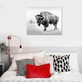 thumbnail image 4 of Nawypu Country Farmhouse Canvas Print Painting Animal Wall Art 'Black and White Bull Bison Gallery Wrapped Canvas Rustic Home Décor 45x30 in Gray, Black by, 4 of 4