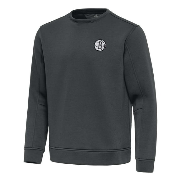 Men's Antigua  Pewter Brooklyn Nets Relevant Pullover Sweatshirt