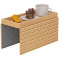 thumbnail image 1 of Natural Bamboo Couch Arm Tray - Living Room Armrest Table, 17.7" x 13.2" - Anti-Slip Design for Drinks & Snacks, Easy Storage & Cleaning, 1 of 7