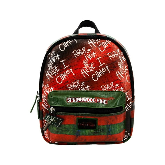 A Nightmare on Elm Street Mini Backpack, Freddy Krueger Small Travel Bag Purse for Men and Women, Multi, 10 Inch