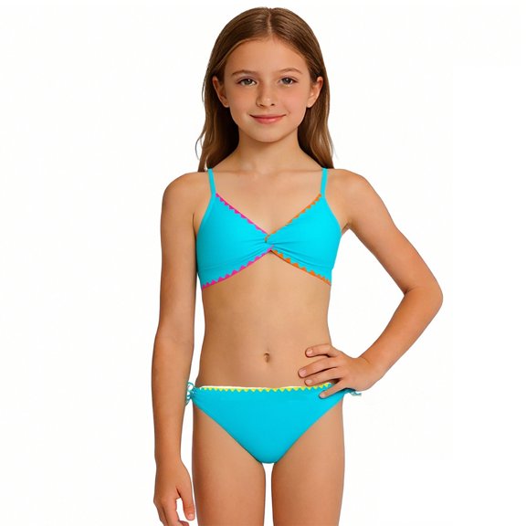 Swimsuit Girls Girl Bathing Suits 2 Piece Quick Dry Swimwear Girls Tankini 11-12 Years