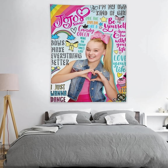 Tapestry for JoJo Siwa Bedroom Dorm Wall Hanging Poster Wall Art Decorations Funny Backgrounds Kids Girls Teens Gifts Funny 40×30 inch