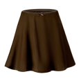 thumbnail image 4 of HZLPFO Women's Satin Mini Skirt Summer High Waisted Elastic Waist A-Line Silk Party Skirts With Shorts for Women Brown,XL, 4 of 6